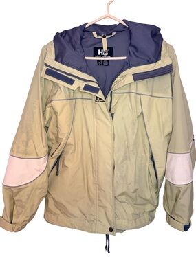 Helly Hansen Light Green Jacket with Navy Hood